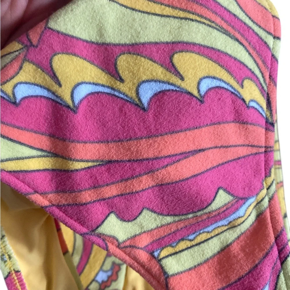 Frankies Bikinis Enzo Terry Pink & Yellow Floral High-Cut Bikini Bottom Size S